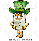 Illustration of a Cartoon Light Switch Mascot Wearing a Saint Patricks Day Hat with a Clover on It by Mascot Junction