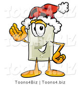 Illustration of a Cartoon Light Switch Mascot Wearing a Santa Hat and Waving by Mascot Junction