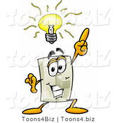 Illustration of a Cartoon Light Switch Mascot with a Bright Idea by Mascot Junction