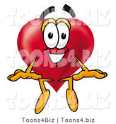 Illustration of a Cartoon Love Heart Mascot Sitting by Mascot Junction