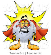 Illustration of a Cartoon Moon Mascot Dressed As a Super Hero by Mascot Junction