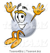 Illustration of a Cartoon Moon Mascot Jumping by Mascot Junction