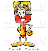 Illustration of a Cartoon Paint Brush Mascot Pointing at the Viewer by Mascot Junction