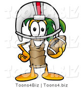 Illustration of a Cartoon Palm Tree Mascot in a Helmet, Holding a Football by Mascot Junction