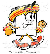 Illustration of a Cartoon Paper Mascot Speed Walking or Jogging by Mascot Junction