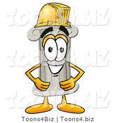 Illustration of a Cartoon Pillar Mascot Wearing a Helmet by Mascot Junction