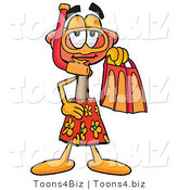 Illustration of a Cartoon Plunger Mascot in Orange and Red Snorkel Gear by Mascot Junction
