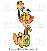Illustration of a Cartoon Plunger Mascot Plugging His Nose While Jumping into Water by Mascot Junction