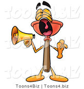 Illustration of a Cartoon Plunger Mascot Screaming into a Megaphone by Mascot Junction