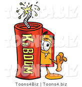 Illustration of a Cartoon Price Tag Mascot Standing with a Lit Stick of Dynamite by Mascot Junction