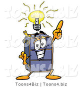 Illustration of a Cartoon Suitcase Mascot with a Bright Idea by Mascot Junction