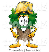 Illustration of a Cartoon Tree Mascot Wearing a Helmet by Mascot Junction