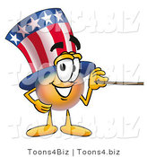 Illustration of a Cartoon Uncle Sam Mascot Holding a Pointer Stick by Mascot Junction