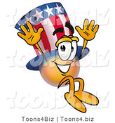 Illustration of a Cartoon Uncle Sam Mascot Jumping by Mascot Junction