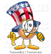 Illustration of a Cartoon Uncle Sam Mascot Looking Through a Magnifying Glass by Mascot Junction