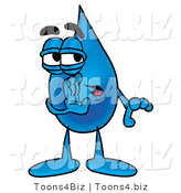 Illustration of a Cartoon Water Drop Mascot Whispering and Gossiping by Mascot Junction