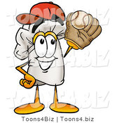 Illustration of a Chef Hat Mascot Catching a Baseball with a Glove by Mascot Junction