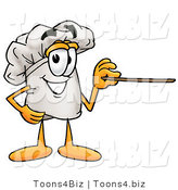 Illustration of a Chef Hat Mascot Holding a Pointer Stick by Mascot Junction