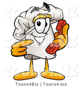 Illustration of a Chef Hat Mascot Holding a Telephone by Mascot Junction