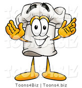 Illustration of a Chef Hat Mascot with Welcoming Open Arms by Mascot Junction