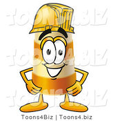 Illustration of a Construction Safety Barrel Mascot Wearing a Helmet by Mascot Junction