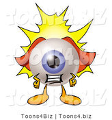 Illustration of a Eyeball Mascot Dressed As a Super Hero by Mascot Junction