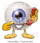 Illustration of a Eyeball Mascot Holding a Telephone by Mascot Junction