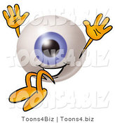 Illustration of a Eyeball Mascot Jumping by Mascot Junction