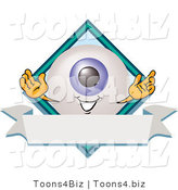 Illustration of a Eyeball Mascot on a Business Logo Label by Mascot Junction