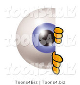 Illustration of a Eyeball Mascot Peeking Around a Corner by Mascot Junction