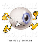 Illustration of a Eyeball Mascot Running by Mascot Junction