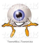 Illustration of a Eyeball Mascot Sitting by Mascot Junction