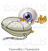 Illustration of a Eyeball Mascot with a Computer Mouse by Mascot Junction