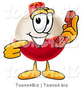 Illustration of a Fishing Bobber Mascot Holding a Telephone by Mascot Junction