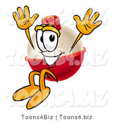 Illustration of a Fishing Bobber Mascot Jumping by Mascot Junction