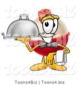 Illustration of a Fishing Bobber Mascot Serving a Thanksgiving Turkey on a Platter by Mascot Junction