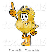 Illustration of a Police Badge Mascot Pointing Upwards by Mascot Junction