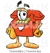 Illustration of a Red Cartoon Telephone Mascot Pointing at the Viewer by Mascot Junction