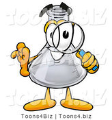 Illustration of a Science Beaker Mascot Looking Through a Magnifying Glass by Mascot Junction