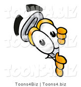 Illustration of a Science Beaker Mascot Peeking Around a Corner by Mascot Junction