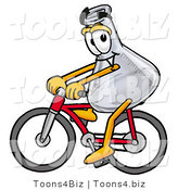 Illustration of a Science Beaker Mascot Riding a Bicycle by Mascot Junction