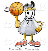 Illustration of a Science Beaker Mascot Spinning a Basketball on His Finger by Mascot Junction