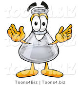 Illustration of a Science Beaker Mascot with Welcoming Open Arms by Mascot Junction