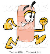 Illustration of an Adhesive Bandage Mascot Running by Mascot Junction
