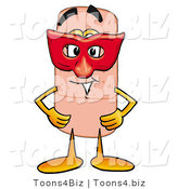 Illustration of an Adhesive Bandage Mascot Wearing a Red Mask over His Face by Mascot Junction