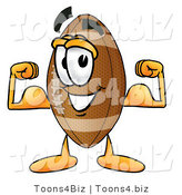 Illustration of an American Football Mascot Flexing His Arm Muscles by Mascot Junction