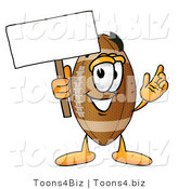 Illustration of an American Football Mascot Holding a Blank Sign by Mascot Junction