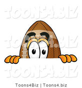 Illustration of an American Football Mascot Peeking over a Surface by Mascot Junction