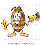 Illustration of an American Football Mascot Screaming into a Megaphone by Mascot Junction