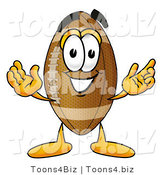 Illustration of an American Football Mascot with Welcoming Open Arms by Mascot Junction